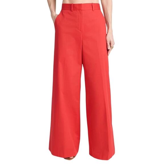 Theory Pants - Theory High-Waist Wide-Leg Pant in Stretch Cotton Twill size 8